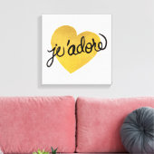 Ich liebe Quote Black & Gold Heart Leinwanddruck (Insitu (Wohnzimmer))