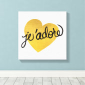 Ich liebe Quote Black & Gold Heart Leinwanddruck (Insitu (Holzboden))