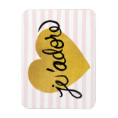 Ich liebe Quote Black & Gold Heart Magnet (Vertikal)