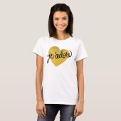 Ich liebe Quote Black & Gold Heart T-Shirt (Vorne ganz)