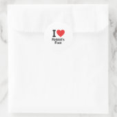 Ich Liebe Rabbit Runder Aufkleber (Tasche)