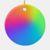 "Ich Liebe Rainbows!" Vibrant Ombre Keramik Ornament (Hinten)