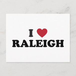 Ich liebe Raleigh North Carolina Postkarte