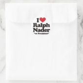 Ich Liebe Ralph Nader für den Präsidenten Runder Aufkleber (Tasche)