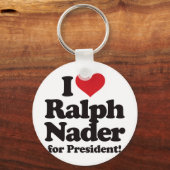 Ich Liebe Ralph Nader für den Präsidenten Schlüsselanhänger (Vorderseite)