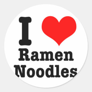 Ich liebe Ramen-Nudeln Runder Aufkleber