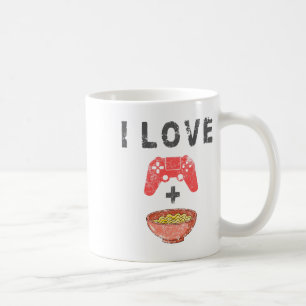 Ich liebe Ramen und Gaming Lustiges Retro-Nudeln G Kaffeetasse