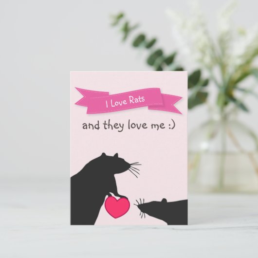Ich Liebe Raten und sie Liebe mir Postkarte (Stehend Vorderseite)