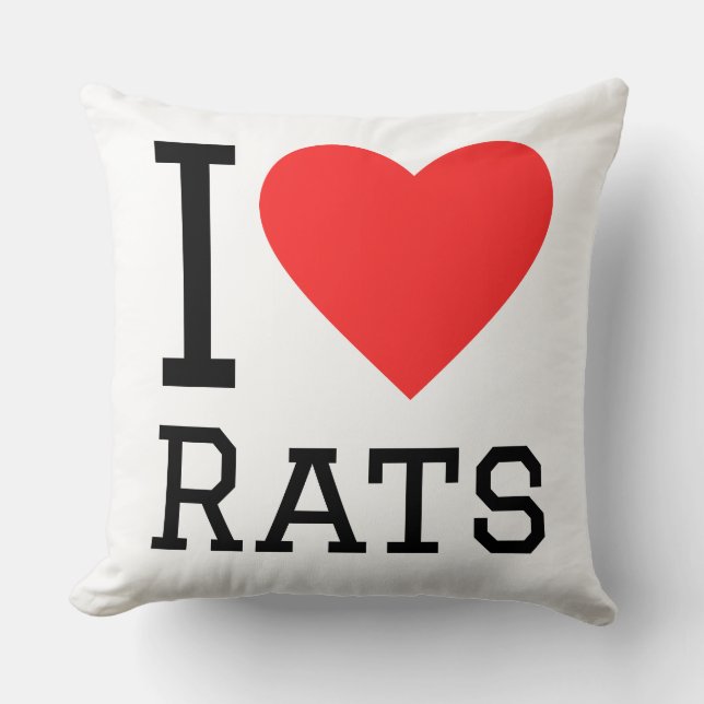 Ich liebe Ratten Kissen (Vorderseite)