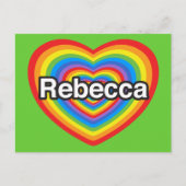 Ich Liebe Rebecca. Ich Liebe dir Rebecca. Herz Postkarte (Vorderseite)