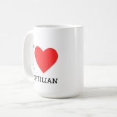 Ich liebe Reptilien Kaffeetasse (Vorderseite Links)