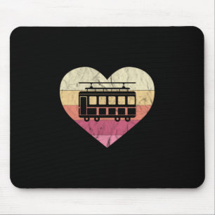 Ich liebe Retro-Straßenbahn und Straßenbahnen Mousepad