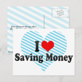 Ich Liebe Rettend Geld Postkarte (Vorne/Hinten)
