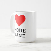 Ich liebe Rhode Island Kaffeetasse (Vorderseite Links)