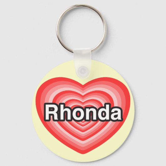 Ich Liebe Rhonda. Ich Liebe dir Rhonda. Herz Schlüsselanhänger (Vorderseite)