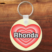 Ich Liebe Rhonda. Ich Liebe dir Rhonda. Herz Schlüsselanhänger (Vorderseite)