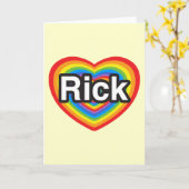 Ich Liebe Rick. Ich Liebe dir Rick. Herz Karte (Gelbe Blume)