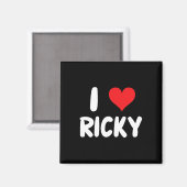 Ich liebe Ricky - Herz - Name Magnet (Vorderseite/Rückseite)