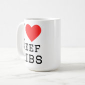 Ich liebe Rinderrippen  Kaffeetasse (Vorderseite Links)