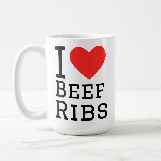 Ich liebe Rinderrippen  Kaffeetasse (Links)