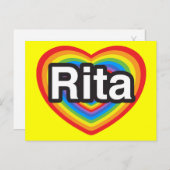 Ich Liebe Rita. Ich Liebe dir Rita. Herz Postkarte (Vorne/Hinten)