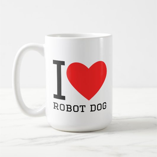Ich liebe Robot Hund Kaffeetasse (Links)