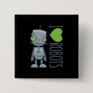 Ich liebe Roboter Button