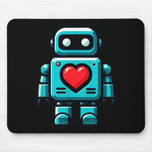 Ich liebe Roboter, Roboter mit großem Herzen Valen Mousepad (Vorne)