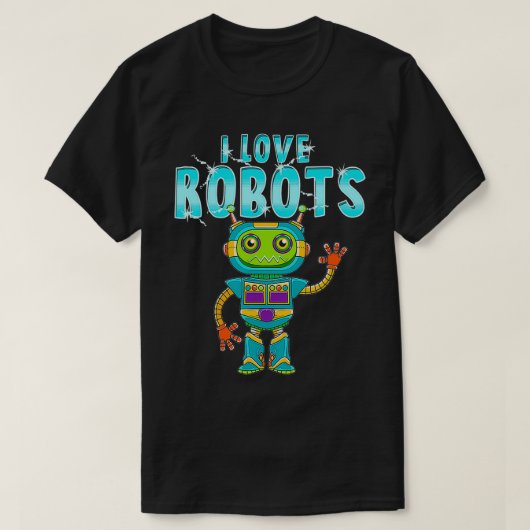 Ich liebe Roboter T-Shirt (Design vorne)