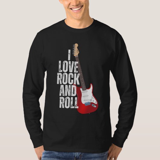 Ich Liebe Rock and Roll Gitarre T-Shirt (Vorderseite)
