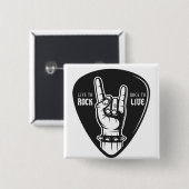 Ich liebe Rock Button (Vorne & Hinten)