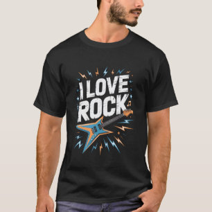 Ich liebe Rock-Elektroguitarren-Musik-Vibes T-Shirt