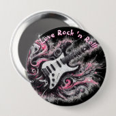 Ich liebe Rock N Roll E-Gitarre Personalisiert Button (Vorne & Hinten)