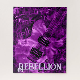 Ich liebe Rock 'N Roll E-Gitarre Personalisiert Puzzle