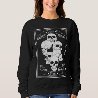 Ich liebe Rockmusik Gothik-Schädel Frauen Schwarz Sweatshirt