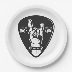 Ich liebe Rockmusik Pappteller