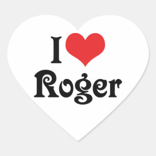 Ich liebe Roger Herz-Aufkleber
