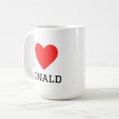 Ich liebe Ronald Kaffeetasse (Vorderseite Links)
