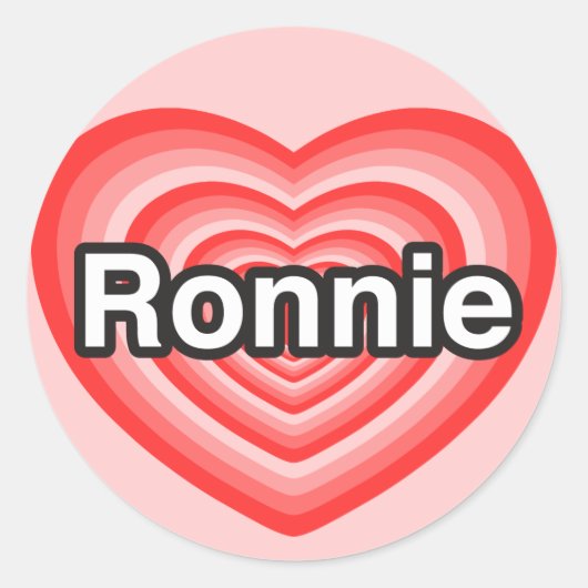 Ich Liebe Ronnie. Ich Liebe dir Ronnie. Herz Runder Aufkleber (Vorderseite)