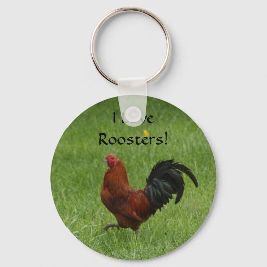 Ich Liebe Roosters! -schlüsselanhänger Schlüsselanhänger (Vorderseite)