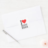 Ich liebe Root Beer Quadratischer Aufkleber (Umschlag)