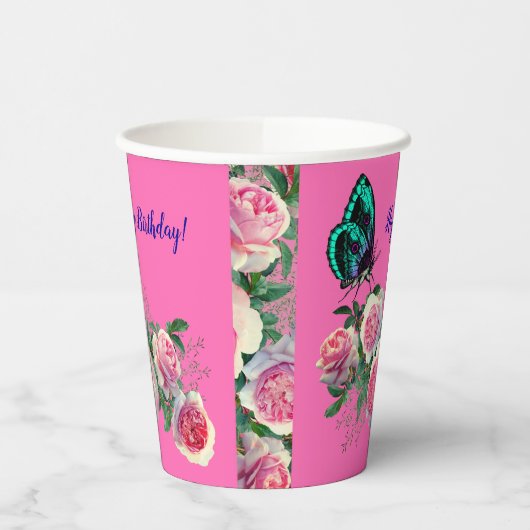 Ich Liebe Rosa Birthdays Papier Cups Pappbecher (Links)
