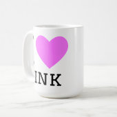 Ich liebe Rosa Kaffeetasse (Vorderseite Links)