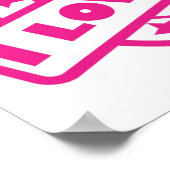 Ich Liebe rosa Poster (Ecke)