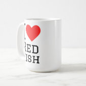 Ich liebe rote Fische Kaffeetasse (Vorderseite Links)