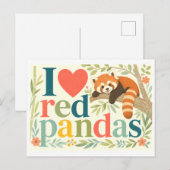 "Ich [liebe] Rote Pandas" Postkarte (Vorne/Hinten)