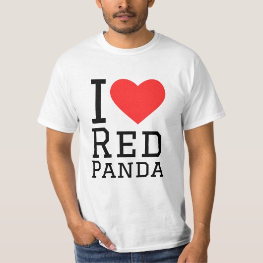 Ich Liebe roter Panda T-Shirt (Vorderseite)