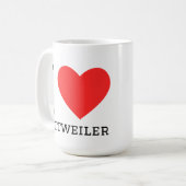Ich liebe Rottweiler Kaffeetasse (Vorderseite Links)