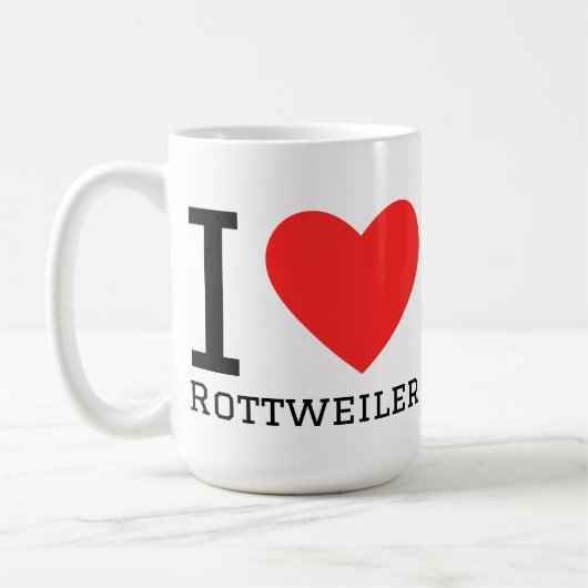 Ich liebe Rottweiler Kaffeetasse (Links)
