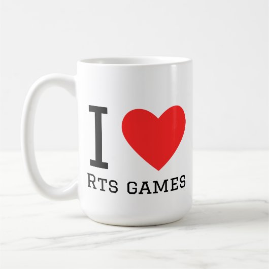 Ich liebe RTS-Spiele Kaffeetasse (Links)